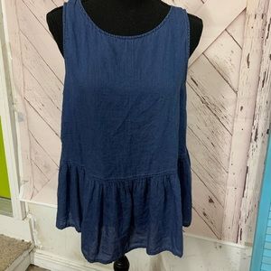 Fake blue jean flowing top